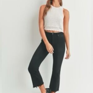 JUST BLACK DENIM - The Frayed Crop Flare jeans